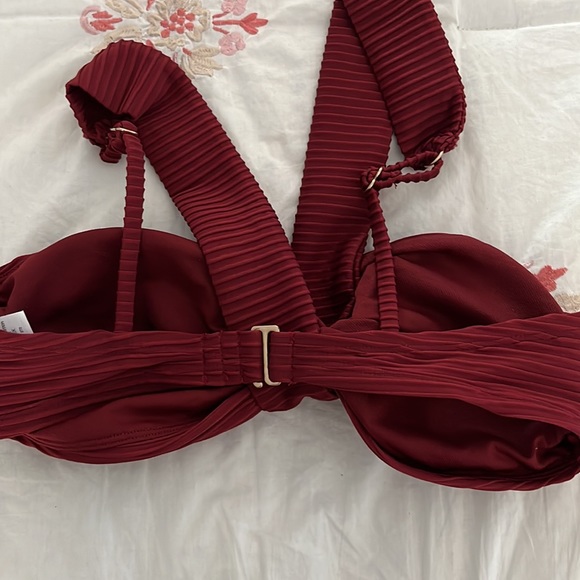 Time and Tru Maroon Two-Piece Bikini Swim Suit Size S (4-6) - Picture 6 of 14